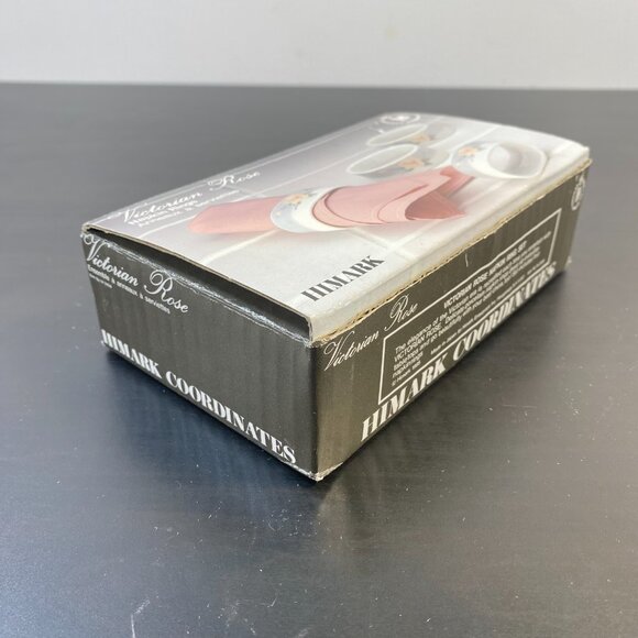 Porcelain Set of 4 Napkin Ring, Designed HIMARK Giftware, Japan, White Floral Pa - Picture 9 of 10